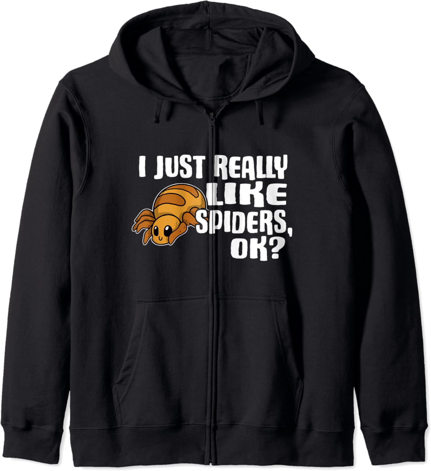 I Just Really Like Spiders Ok Cute Spider Costume Zip Hoodie Amazon
